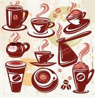 Set with coffee cups vector