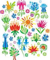 Abstract flower set vector