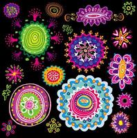 Decorative color element, hand drawn illustration vector