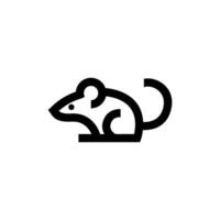 simple minimalist flat bold line modern mouse rat or mice logo illustration vector