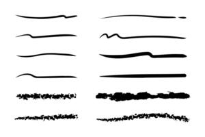 collection of underline drawings with various styles and textures vector