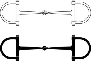 Snaffle rings or racing snaffle icon set vector