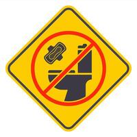 Do not flush sanitary pads down the toilet. vector