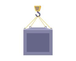 lift a load with a crane. vector