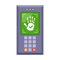 Handprint login. Place your hand on the screen. vector