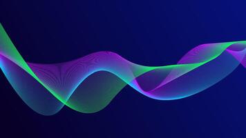 Abstract glowing wave lines on dark blue background. Dynamic wave pattern. Modern flowing wavy lines. Futuristic technology concept. Suitable for banners, posters, covers, brochures, flyers, websites vector