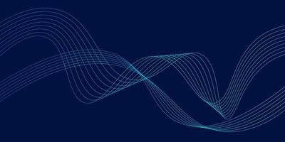 3D modern wave curve abstract presentation background. Luxury line wave background. Abstract decoration on dark blue background. eps10 vector