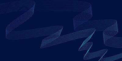 Modern 3D wave curve abstract presentation background. Luxurious and bright line wave background. Abstract decoration on dark blue background. vector