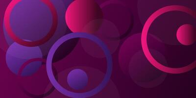 Abstract geometric 3D background with dark purple color design. Colorful pink circle pattern elements. Eps10 vector