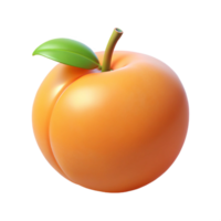 3D Render of a Ripe Apricot png
