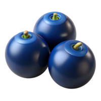 3D Render of Blue Berries png