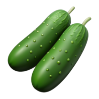 3D Render Two Green Cucumbers png