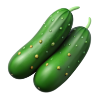 3D Render Two Cucumbers Illustration png
