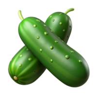 3D Render of Two Cucumbers png