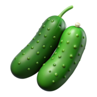 3D Illustration of Two Green Cucumbers png