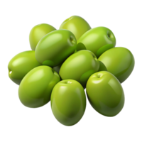 3D Render Green Olives Bunch png