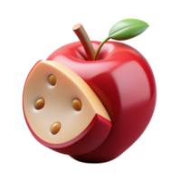 3D Render Red Apple with Cheese Slice png