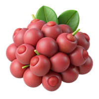 3D Render of Red Berry Cluster png