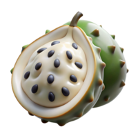 3D Render of Exotic Fruit with Seeds png