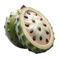 3D Render of a Soursop Fruit png