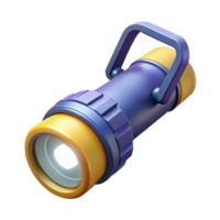 3D Render of a Yellow and Purple Flashlight png