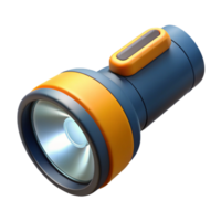 3D Render of a Flashlight, Dark Blue and Orange png
