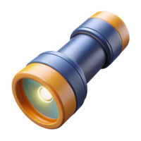 3D Render of Illuminated Flashlight png