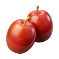 3D Render of Two Shiny Red Plums png