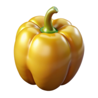 3D Render of a Yellow Bell Pepper png