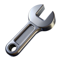 3D Render Metallic Wrench Tool png