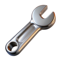 Metallic Wrench 3D Render png