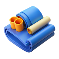 Abstract 3D Render Blue and Orange Rolled Shapes png
