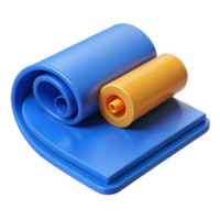 Abstract 3D Render Blue and Orange Rolled Mats png