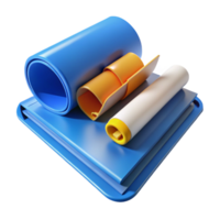 3D Render Blue Orange White Cylinders Abstract Background png