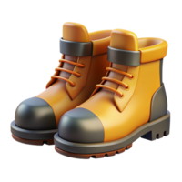 3D Render of Yellow Boots png