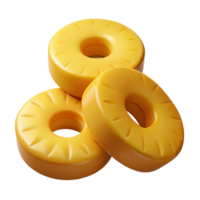 3D Render of Yellow Pineapple Slices png