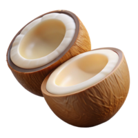 3D Render of a Split Coconut png
