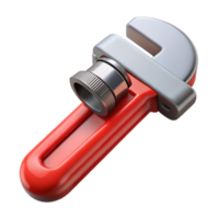 Red and Silver 3D Wrench Illustration png