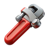 Red and Silver 3D Adjustable Wrench Illustration png