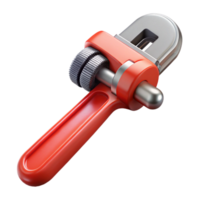 Red Adjustable Wrench 3D Illustration png