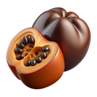 3D Render of Exotic Fruit Halved png