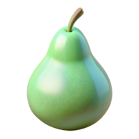 3D Render Green Pear Fruit Illustration png