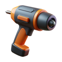 3D Render Orange and Gray Cordless Drill png
