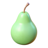 3D Render Green Pear Fruit Illustration png