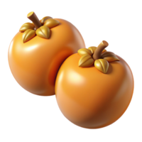 3D Render of Two Persimmons png