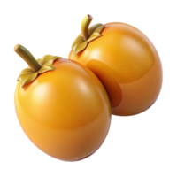 3D Render of Two Shiny Persimmons png