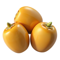 3D Render of Three Persimmons png