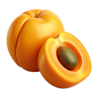 3D Render of Apricot Fruit png