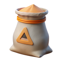 3D Render of a Beige Sack of Grain png