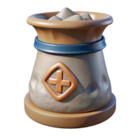3D Render Stone Bag Illustration png